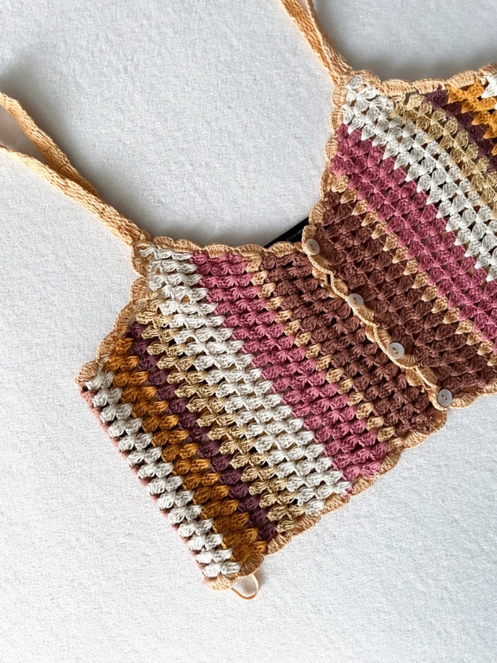Zara Striped Crochet Crop Top